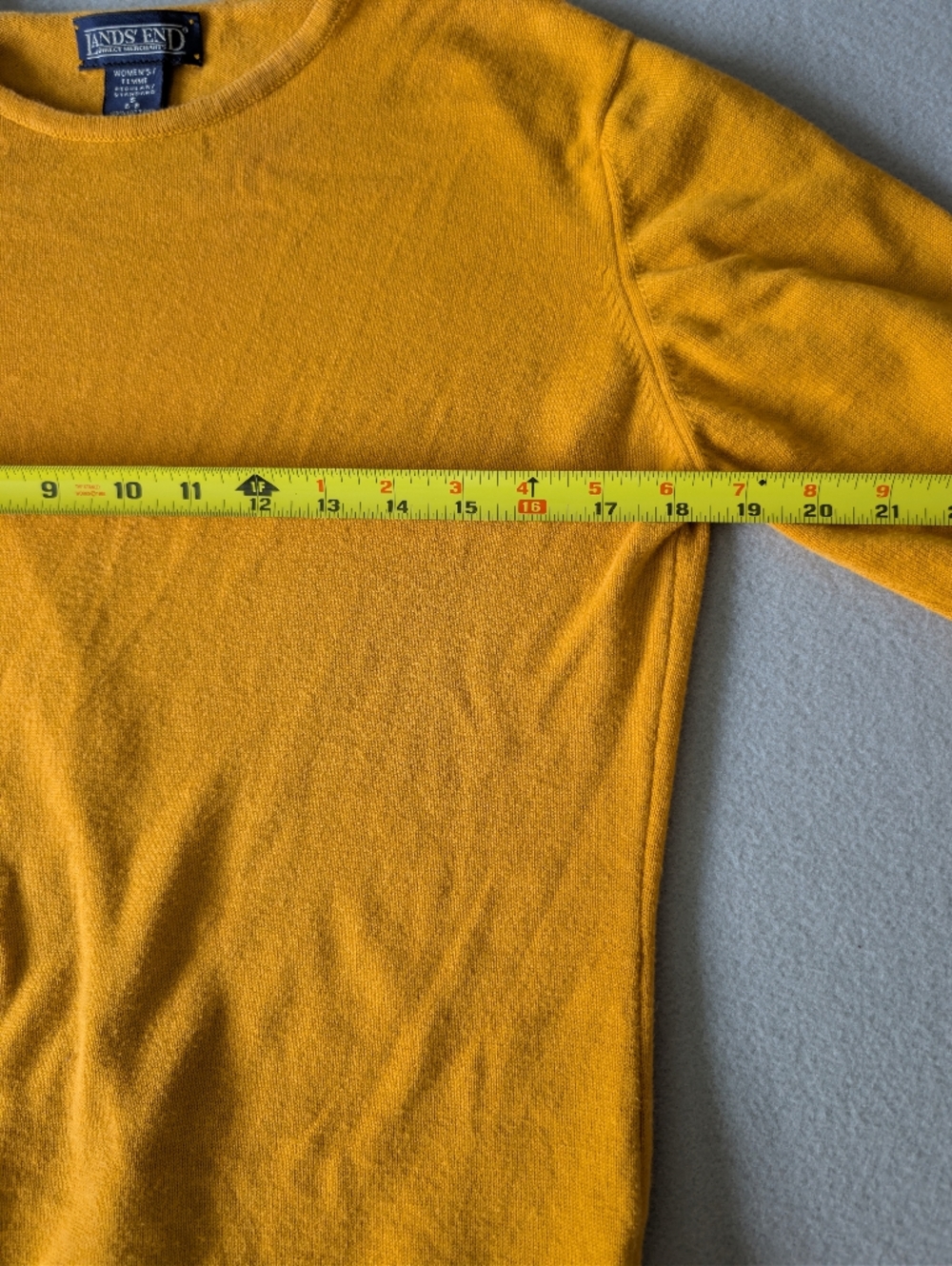 Vintage 90s Land's End 100% Cotton Women's Cardigan Sweater 2 Pc Set Yellow Sz S - Picture 14 of 16
